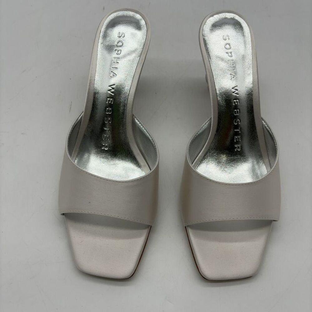Sophia Webster White Satin Wedding Sandals